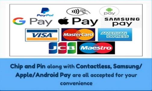 All major debit and credit cards accepted